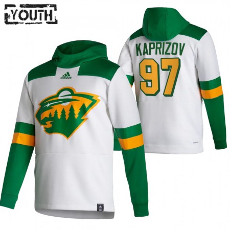 Kinder Minnesota Wild Kirill kaprizov 97 2020-21 Reverse Retro Pullover Hooded Sweatshirt